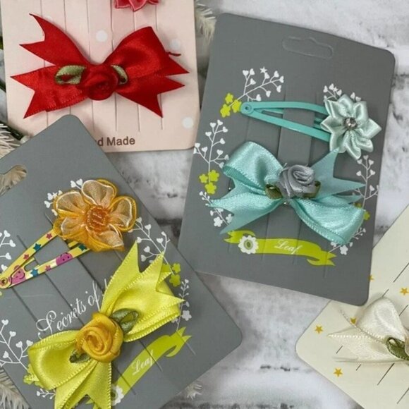 Hair Clips for Girls Satin - Hair Accessories For Kids Toddler Teens - Picture 2 of 3
